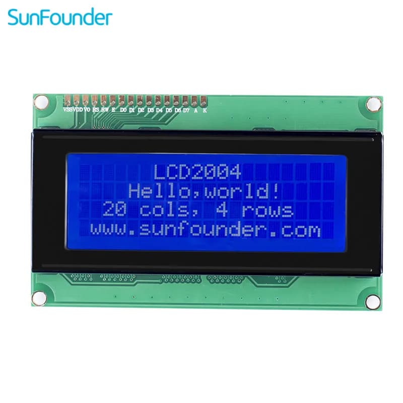 SunFounder LCD2004 module with 3.3V backlight for Arduino One R3 Mega2560 Raspberry Pi display of 20x4 white characters on blue