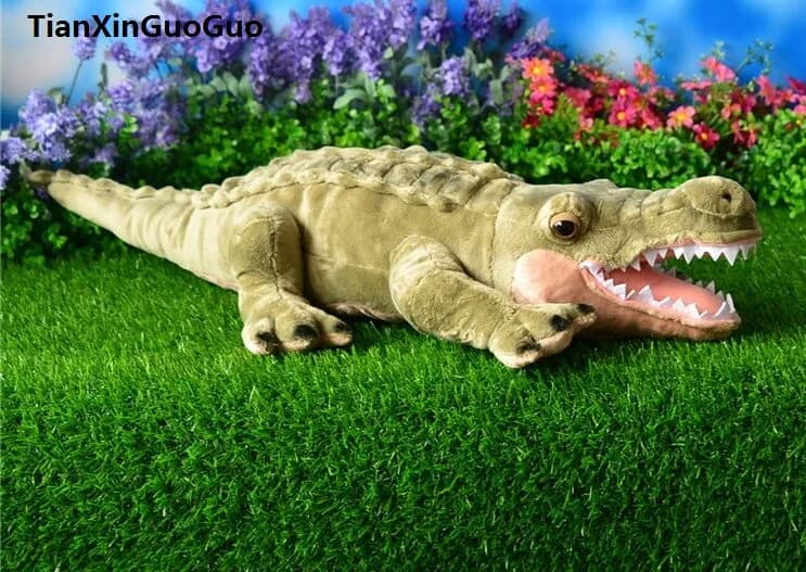Large 75cm Crocodile Plush Toy Simulation Crocodylus Niloticus Soft Doll Throw Pillow High Quality Christmas Gift S0288