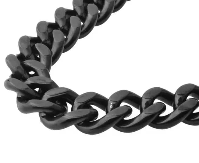 Collana a maglie con catena cubana in acciaio inossidabile placcato nero da 10 mm 24 pollici per regali da uomo