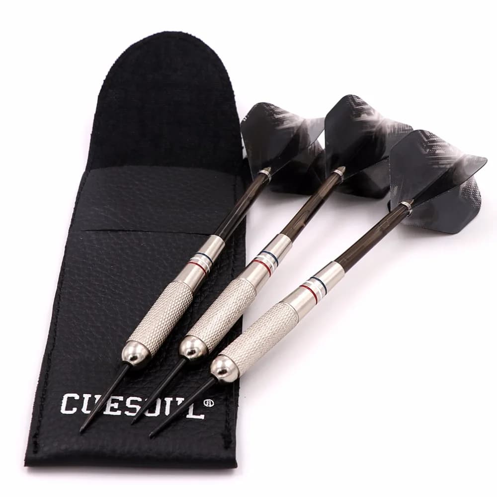 CUESOUL Set di freccette per piantagione di nichel con punta in ottone professionale con punta in acciaio e borsa per freccette