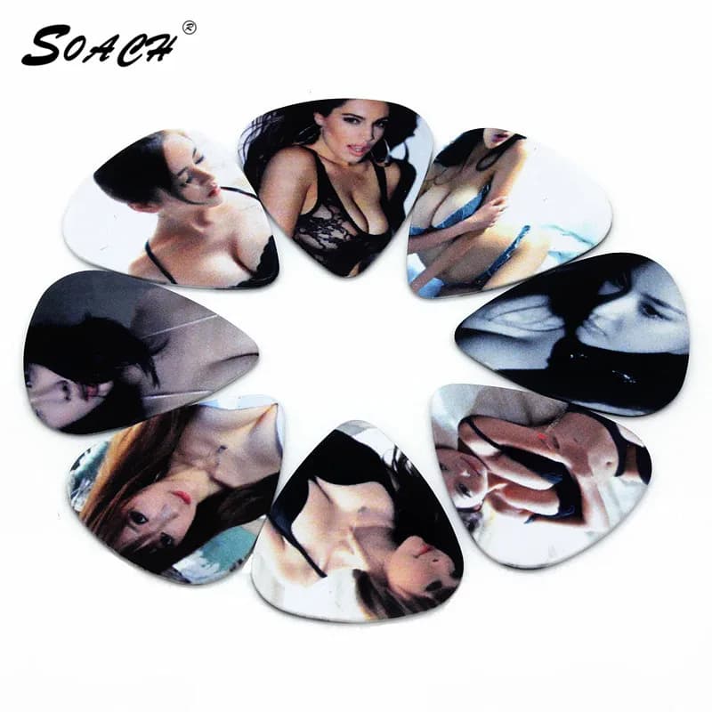 SOACH 10 pz/lotto 1.0mm di spessore tracolla per chitarra parti di chitarra design Sexy caldo plettri per chitarra