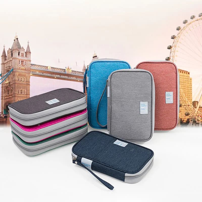 2025 NUOVA moda portatile accessori da viaggio impermeabile Oxford multifunzione passaporto portafogli porta carte portamonete economico