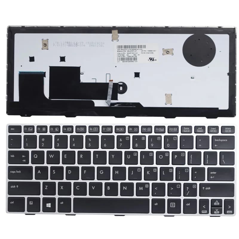 Tastiera per Laptop GZEELE US per HP EliteBook Revolve 810 G1 810 G2 810 G3 tastiera retroilluminata D7Y87PA 706960-001 tastiera americana argento