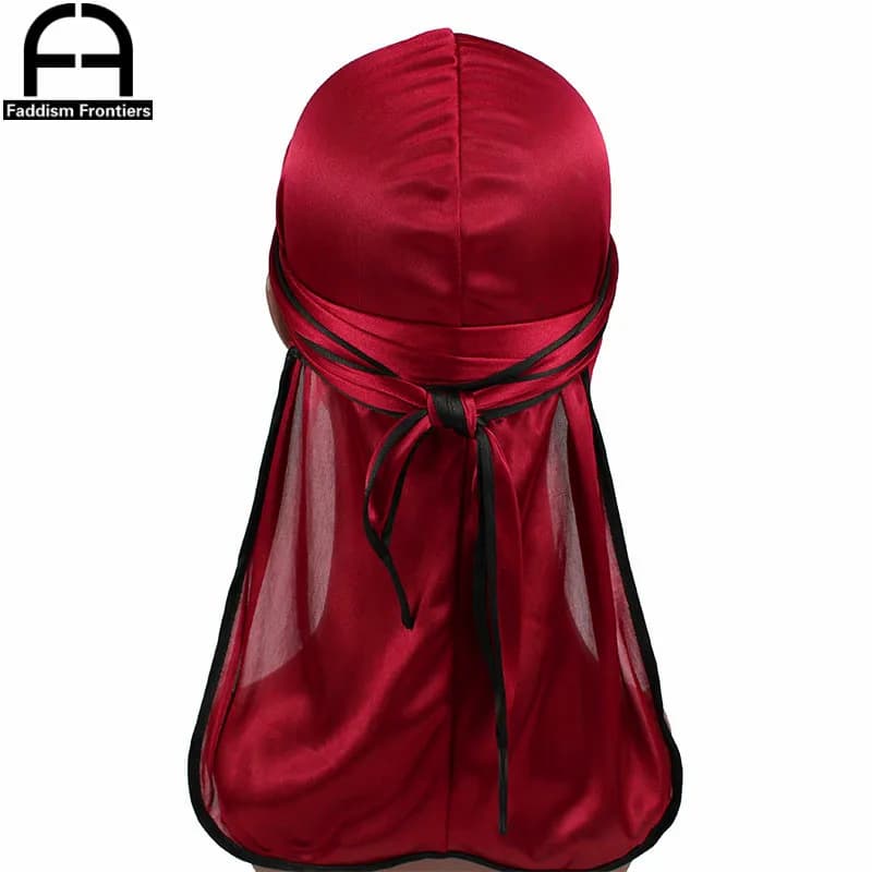 New Fashion uomo raso Durags Biker copricapo cranio berretto Bandana uomo setoso Durag Doo straccio cappello turbante fascia accessori per capelli