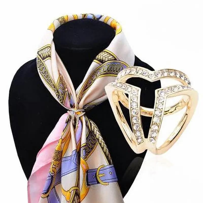 Delle donne Semplice Chic Sciarpa Fibbia Triciclici Anello di cristallo del rhinestone tippet fibbia accessori per la migliore vendita 2018 prodotti