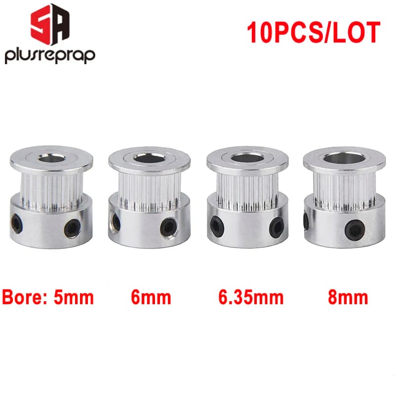 10 pz GT2 20 denti puleggia dentata foro 5mm 6.35mm 8mm per cinghia 6mm parti della stampante 3D all'ingrosso