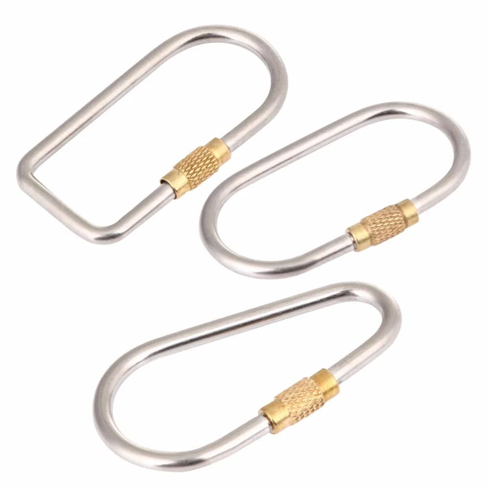 5 pcs/lot Titanium Closure Mosque D-ring Pumpkin Or D-shaped Key Ring Ring Chain Key Hook Water Bottle Clip Hanging Buckle