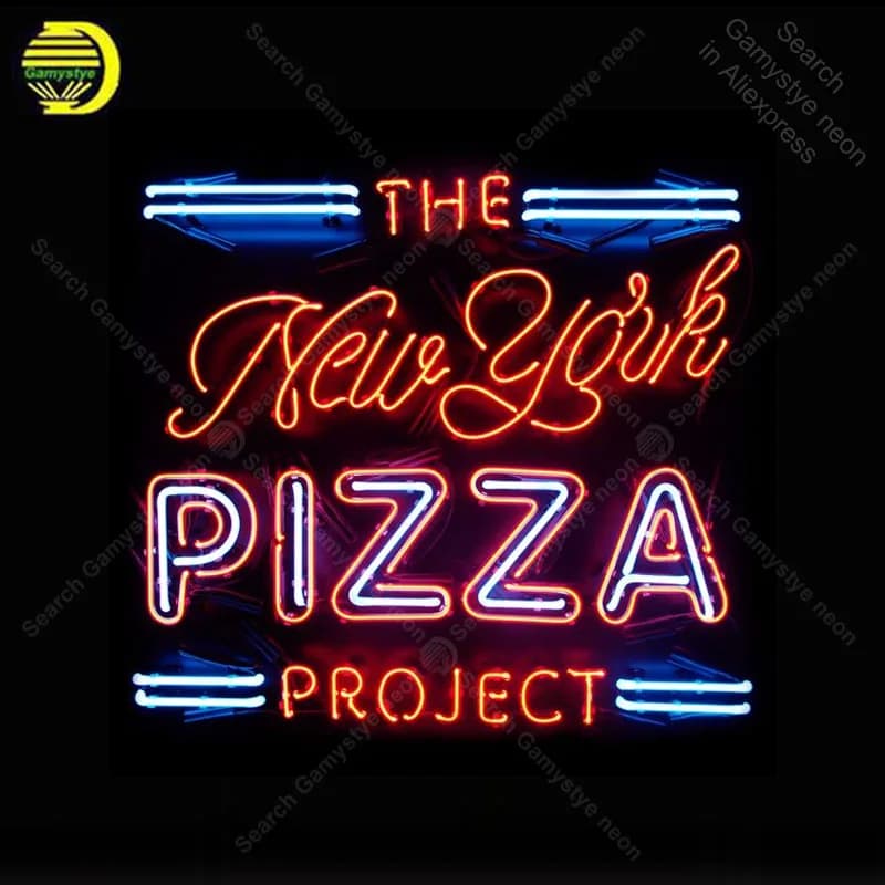 Insegna al neon per progetto pizza di New York Insegna al neon Hotel Negozio Display Bar Club Insegna Tubi di vetro Luci al neon Pubblicità Lampade