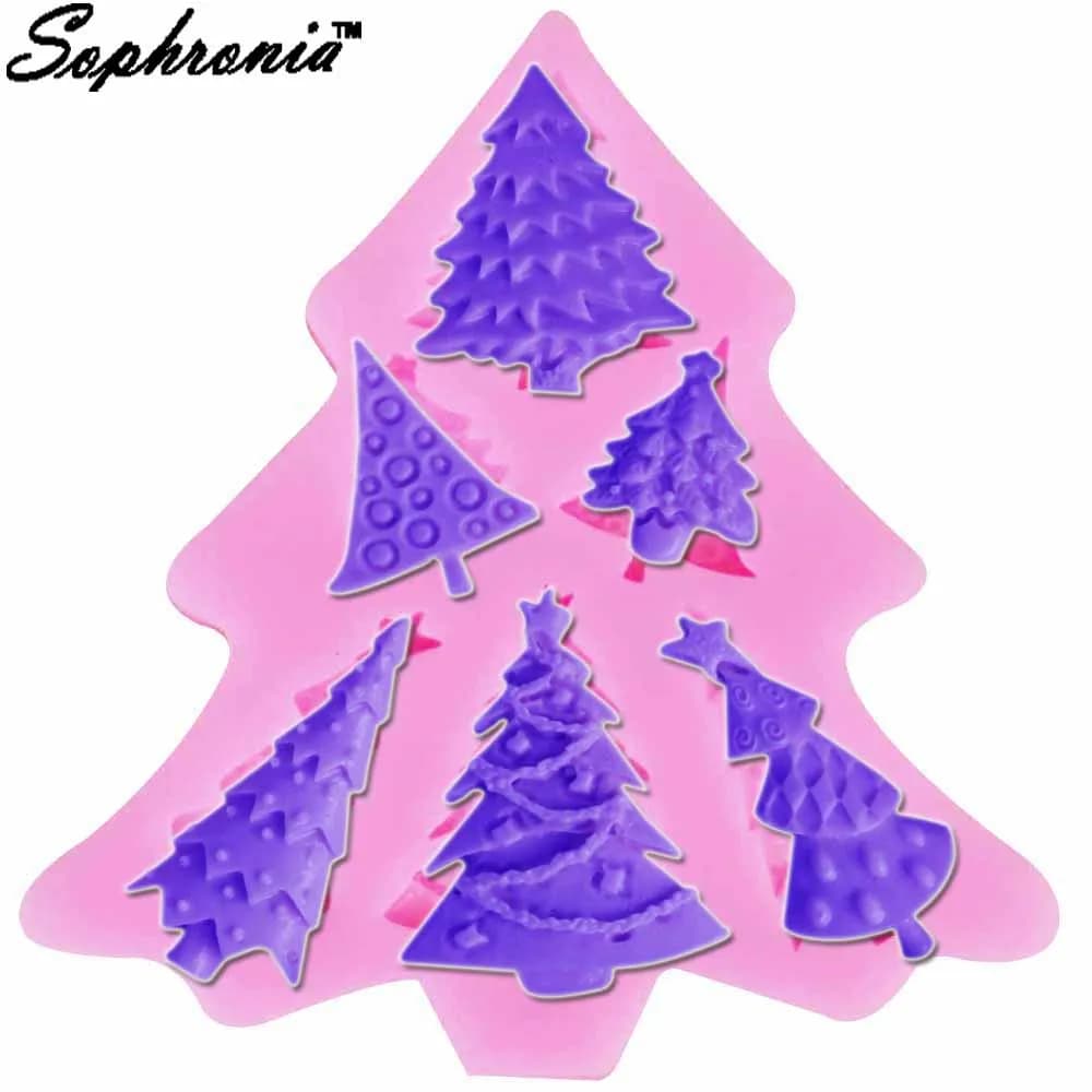 Alberi di natale stampi in Silicone forma di gelo da forno per stampi per ghiaccio al cioccolato utensili da forno strumenti per la decorazione di torte accessorio professionale