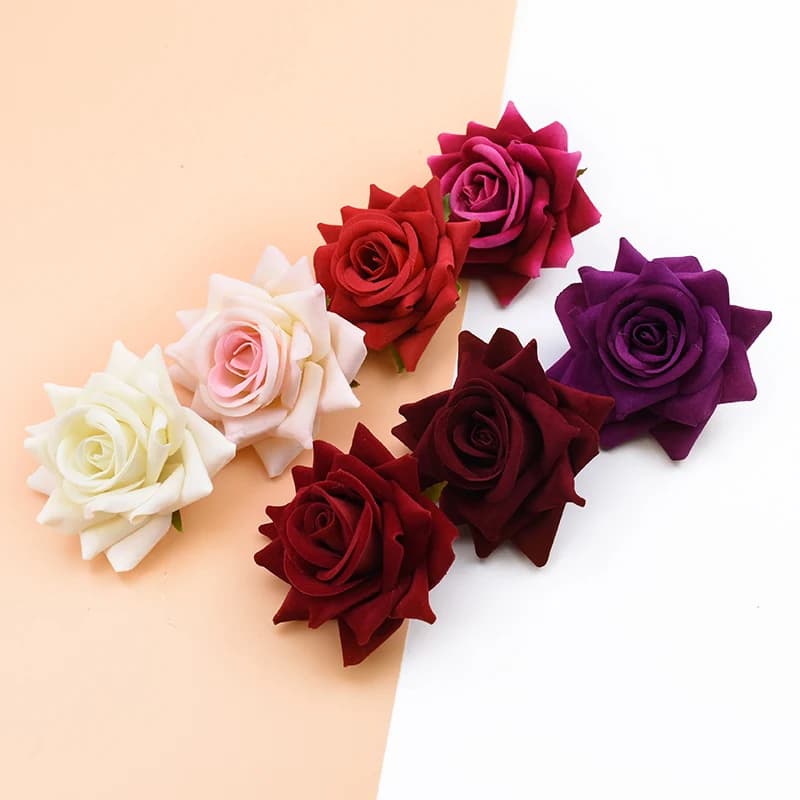 10 pezzi di rose rosse di seta accessori da sposa fiori artificiali per la decorazione domestica di nozze fai da te un berretto confezione regalo scrapbook
