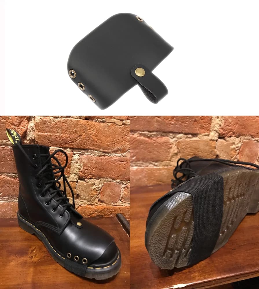 Motorcycle Shoes Protective Leather Gear Shift Shoe Boots Protector Cover Shifter Pad Pedal for Motocross Racing Universal Black