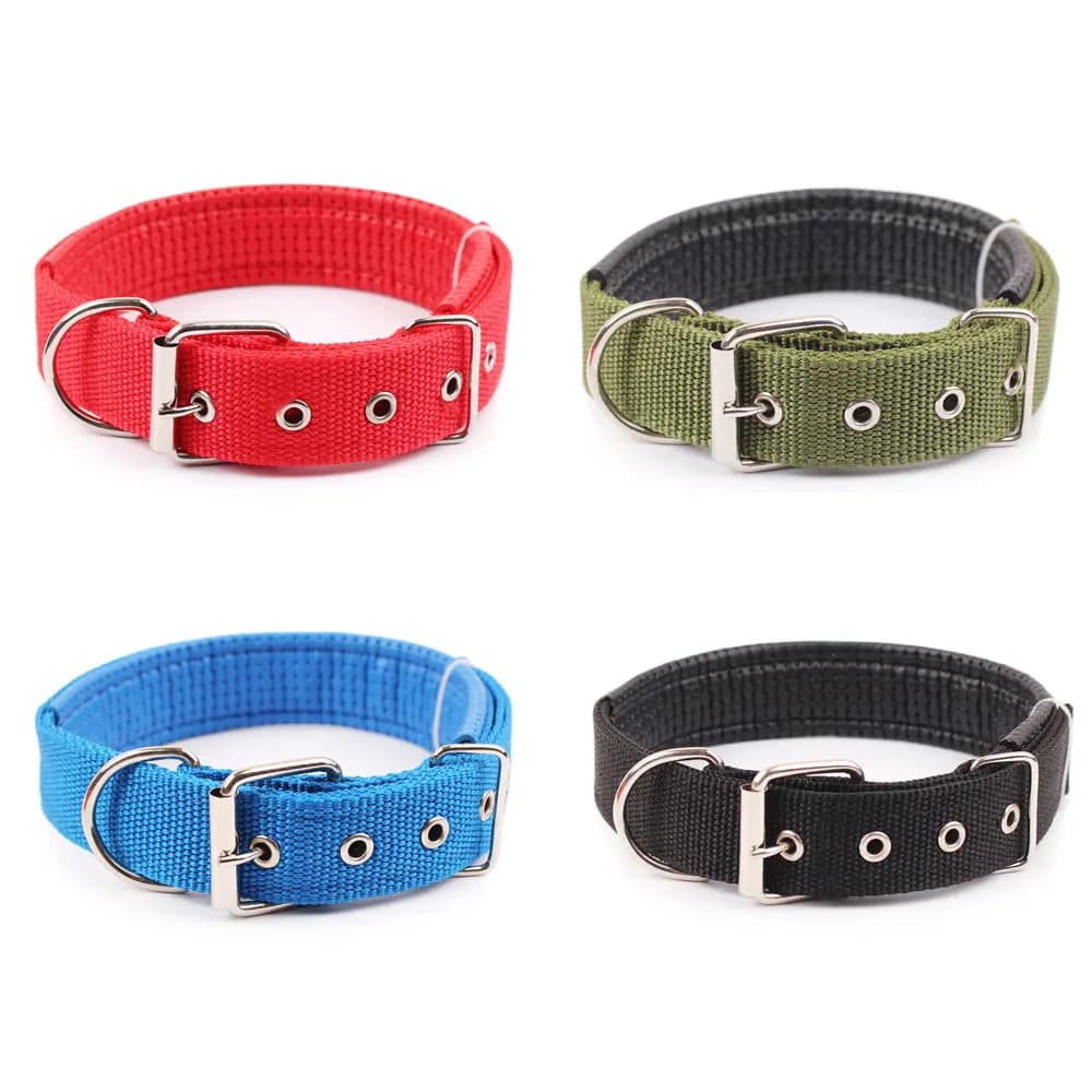 Collare per cani con cinturino in nylon regolabile confortevole di 5 dimensioni per collari per cani di piccola e grande 8 colori rosso/blu/nero/verde