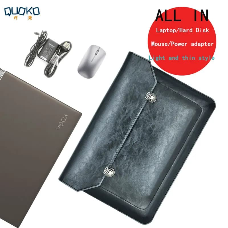 Doppio Strato Valigetta Del Computer Portatile di Stile Della Copertura Del Sacchetto, in Pelle Microfibra Cassa Del Manicotto Del Computer Portatile per Lenovo Yoga 7 Pro C930 13.9 Pollici