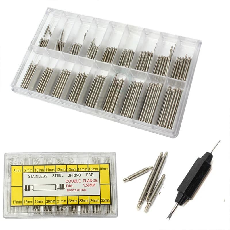 270 pz/set accessori per orologi cinturino per orologio cinturino in acciaio inossidabile barre a molla in metallo 8mm - 25mm strumenti di riparazione della cintura
