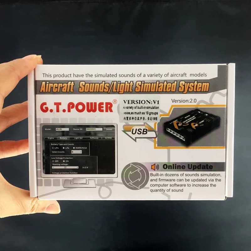 GTPOWER Sistema di illuminazione con suoni simulati per velivoli V1 per elicottero aereo RC