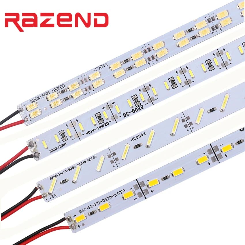10 pz/lotto 12V duro LED striscia barra di alluminio luce rigida 7020 4014 5630 SMD ha condotto la luce di striscia 50cm 36leds 72leds bianco freddo