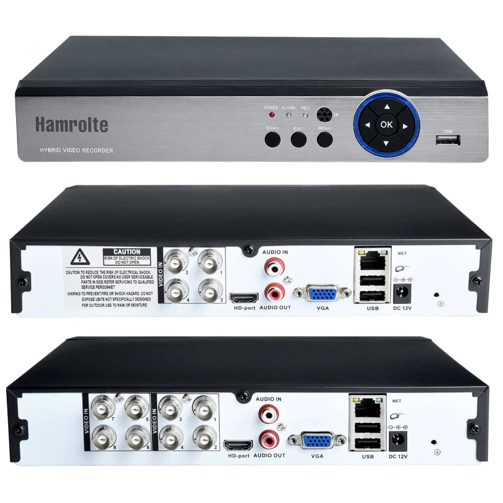 Hamrolte 5M-N AHD DVR 4CH/8CH 5 In 1 HYBRID Security Recorder For 5MP/4MP 1080P AHD TVI CVI Analog Camera Motion Detection Xmeye