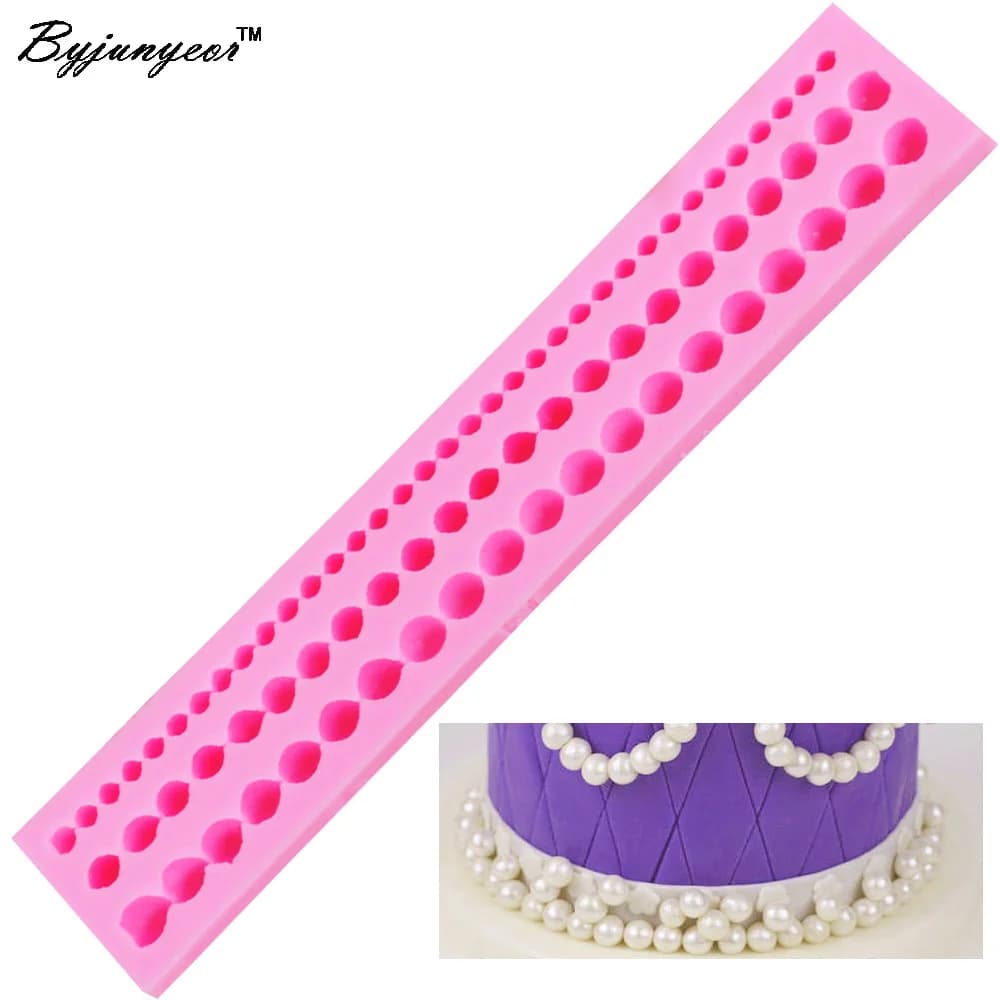 Byjunyeor M037 Stringa di perle Perline Resina UV Stampo in silicone Fondente Cioccolato Caramelle Lecca-lecca Cristallo Epossidico Argilla morbida Strumento di cottura