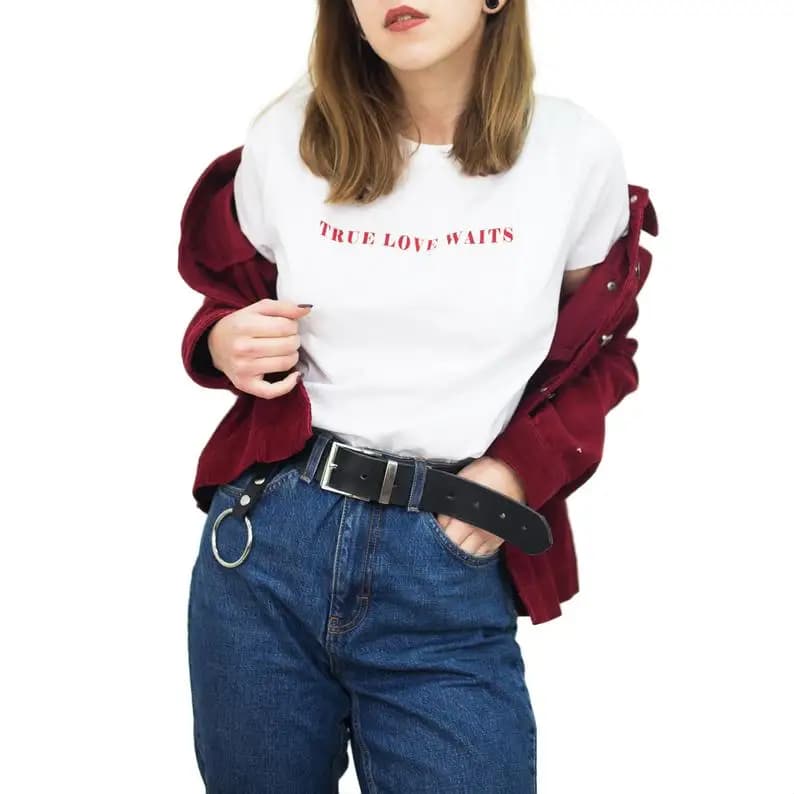 Sugarbaby New Arrival True Love Waits Radiohead quote Lyrics Grunge Tumblr Harajuku T-shirt Aesthetic Clothing Drop shipping