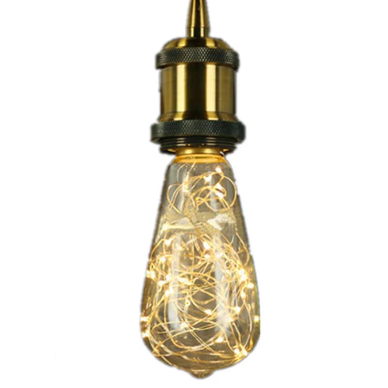 ST64 Filo di rame Luce a filamento LED 25 led Decoretive Home Wedding Holiday Bar Negozio E27 Spiral String Stellato