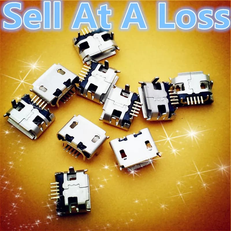 10 pz G32 Micro USB 5pin Pin lungo presa femmina connettore corno di bue bocca riccia per la ricarica della coda telefono cellulare vendi A Los