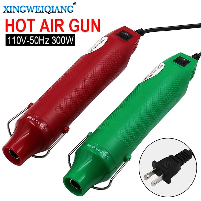 110V fai-da-te con pistola di calore elettrico US Power tool aria calda 300W pistola di temperatura con sedile di supporto termoretraibile attrezzo manuale in plastica fai da te