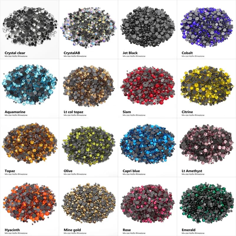 Vendita calda 30 colori formato misto Hotfix strass 2000 pezzi pietra di cristallo flatback per borsa per scarpe abbigliamento spedizione gratuita