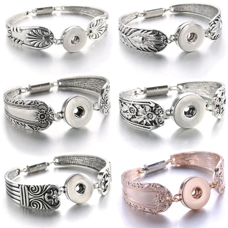 2016 Magnet Bohemian watches Women Jewelry One Direction Pulseras Newest Vintage 18mm metal Snap Button Bracelet 040906