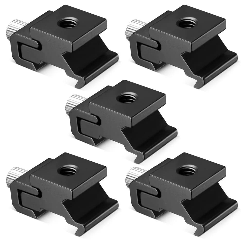 Adattatore per supporto Flash per slitta fredda in metallo nero con vite per treppiede da 1/4 pollici-20 (5 confezioni)
