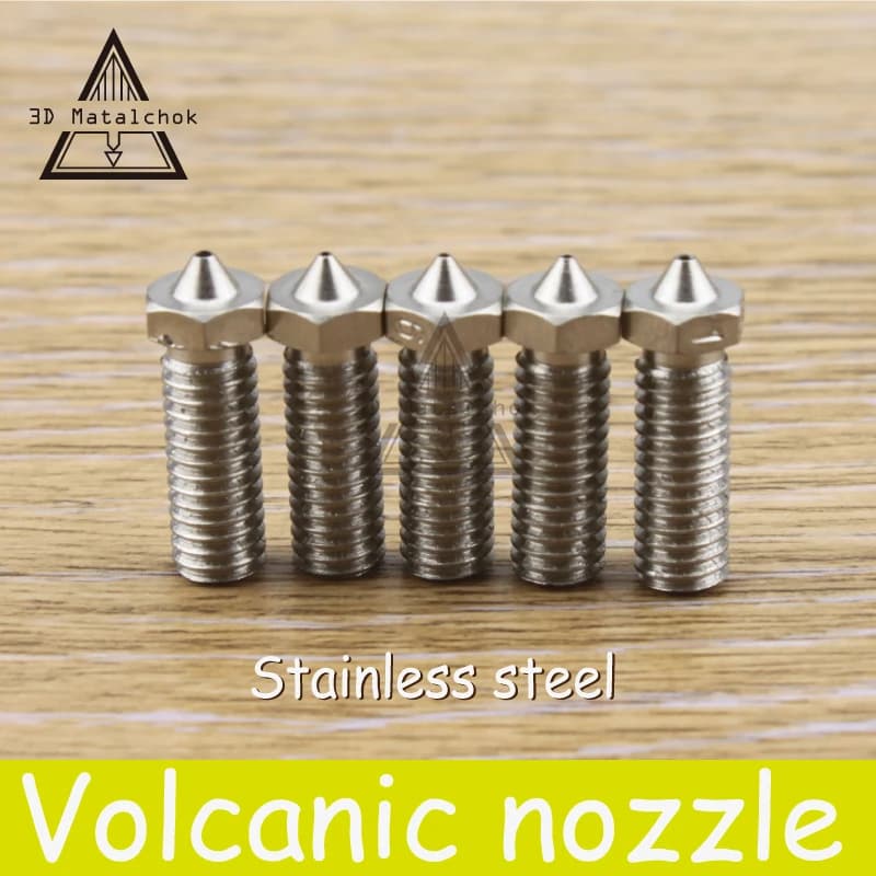 4 PZ All metal In acciaio inox Ugello Vulcano 0.4mm/0.6mm/0.8mm/1.0mm/1.75mm 3mm Allunga Cratere hotend Per Stampante 3D PLA/ABS