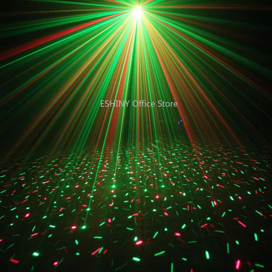 ESHINY Mini R&G Proiettore Laser Full Stars Sky Home Party DJ Club Dance bar Effetto discoteca Natale Illuminazione scenica Spettacolo di luci P1D2