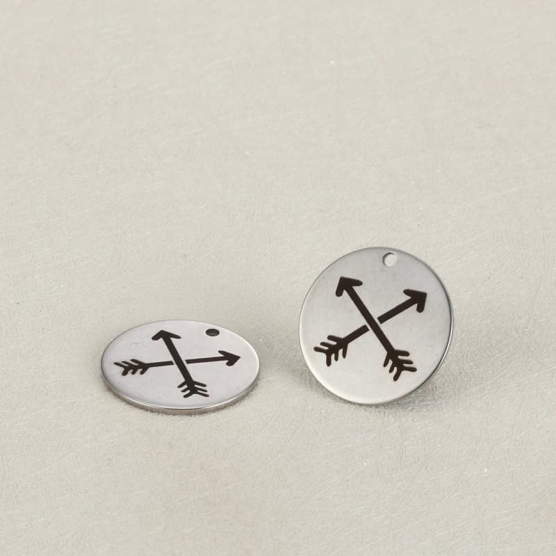 Ciondolo fai da te da 20 pezzi da 18 mm per accessori per collane con ciondolo in acciaio inossidabile con una o due frecce per materiale fatto a mano di gioielli