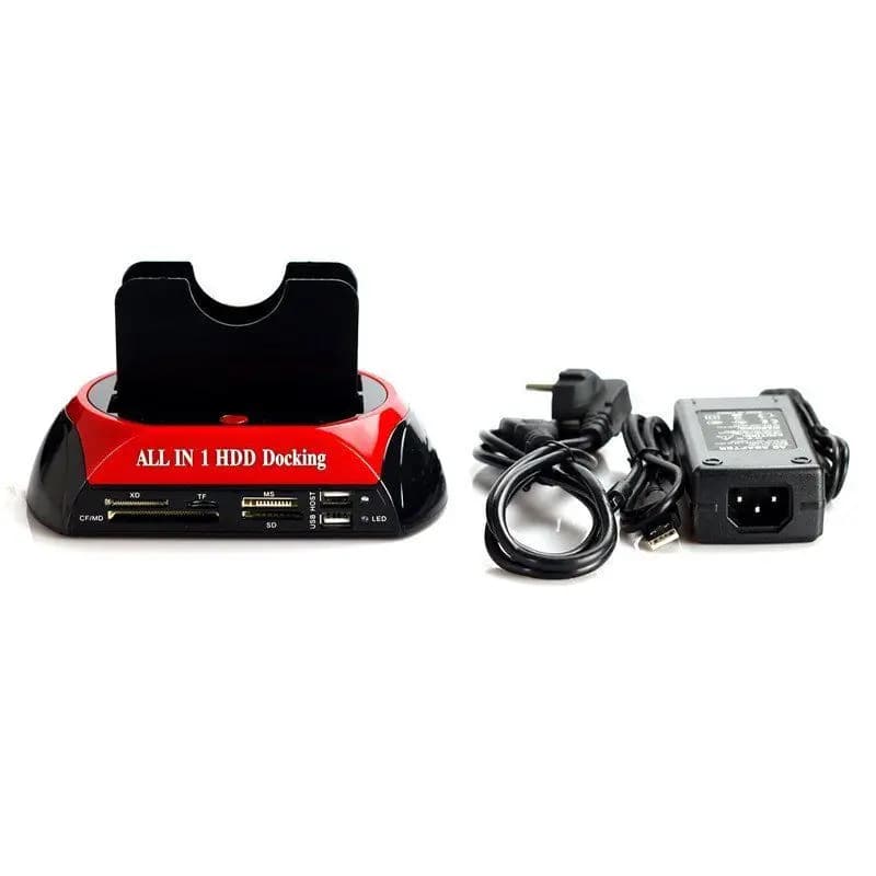 2.5 3.5 1 IDE 2 SATA USB2.0 Dual External Hard Disk Drive Doppia Docking Station Clone Copia OTB HUB lettore di Schede spina DEGLI STATI UNITI
