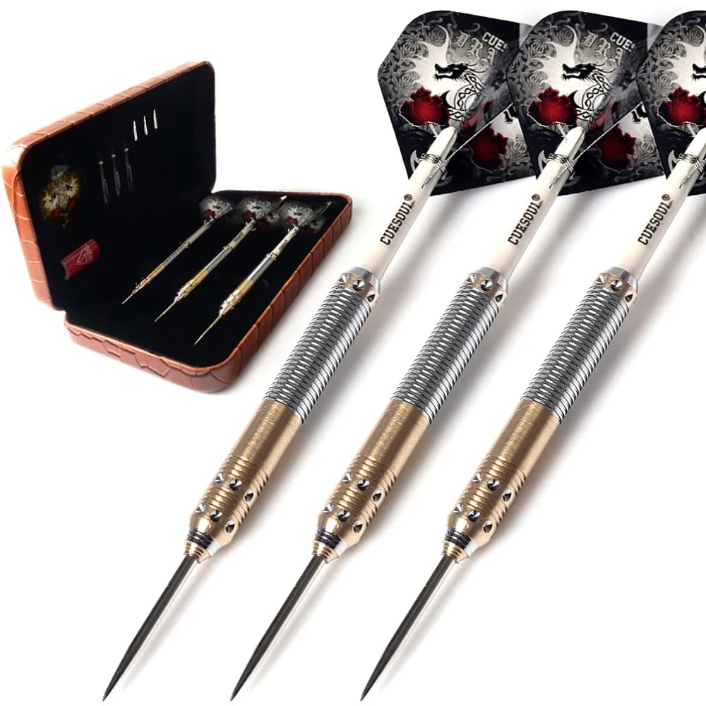 CUESOUL 21/23/25 grammi Set di freccette Deluxe con punta in ottone e acciaio Serie Dragon