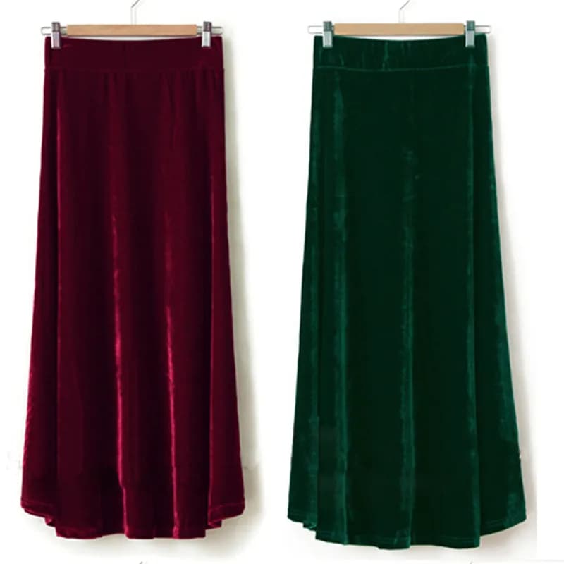 TIYIHAILEY-gonna a pieghe in velluto da donna, lunga Maxi, a-line, elastico in vita, realizzata dal cliente, XS-10XL, nuova, invernale