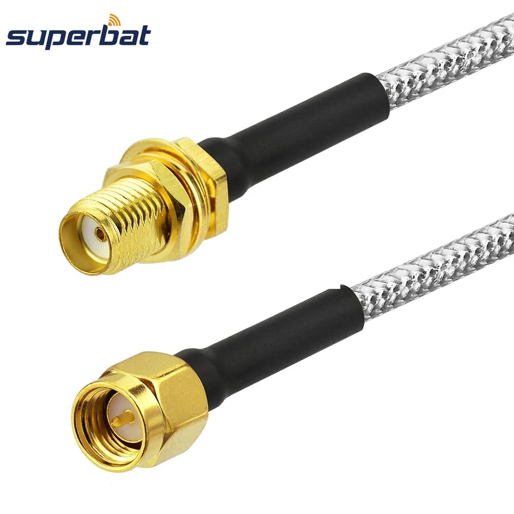 Connettore da paratia Superbat SMA maschio-femmina con cavo semi-rigido RG402 da 10 cm per applicazioni di antenne WiFi