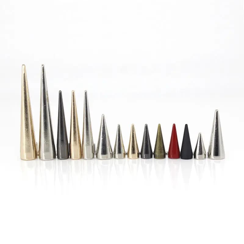 10 pz Solido In Metallo Screwback Cono Borchie Proiettile Spike Lunghi Punk Rivetti per Borsa Artigianale In Pelle Indumento Abbigliamento Scarpe Decorazione FAI DA TE