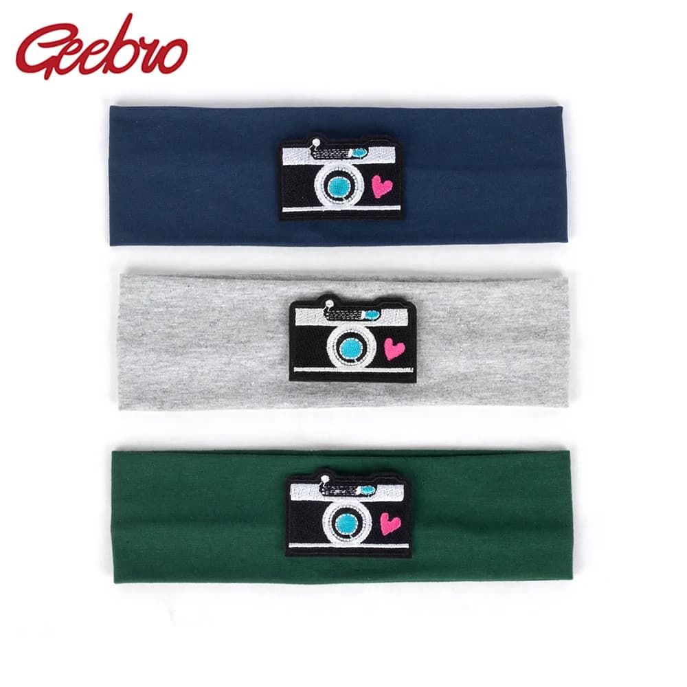 Geebro Baby Boys ragazze fasce per fotocamera bambino bambini morbido cotone solido elastico copricapo moda fascia per capelli accessori per capelli