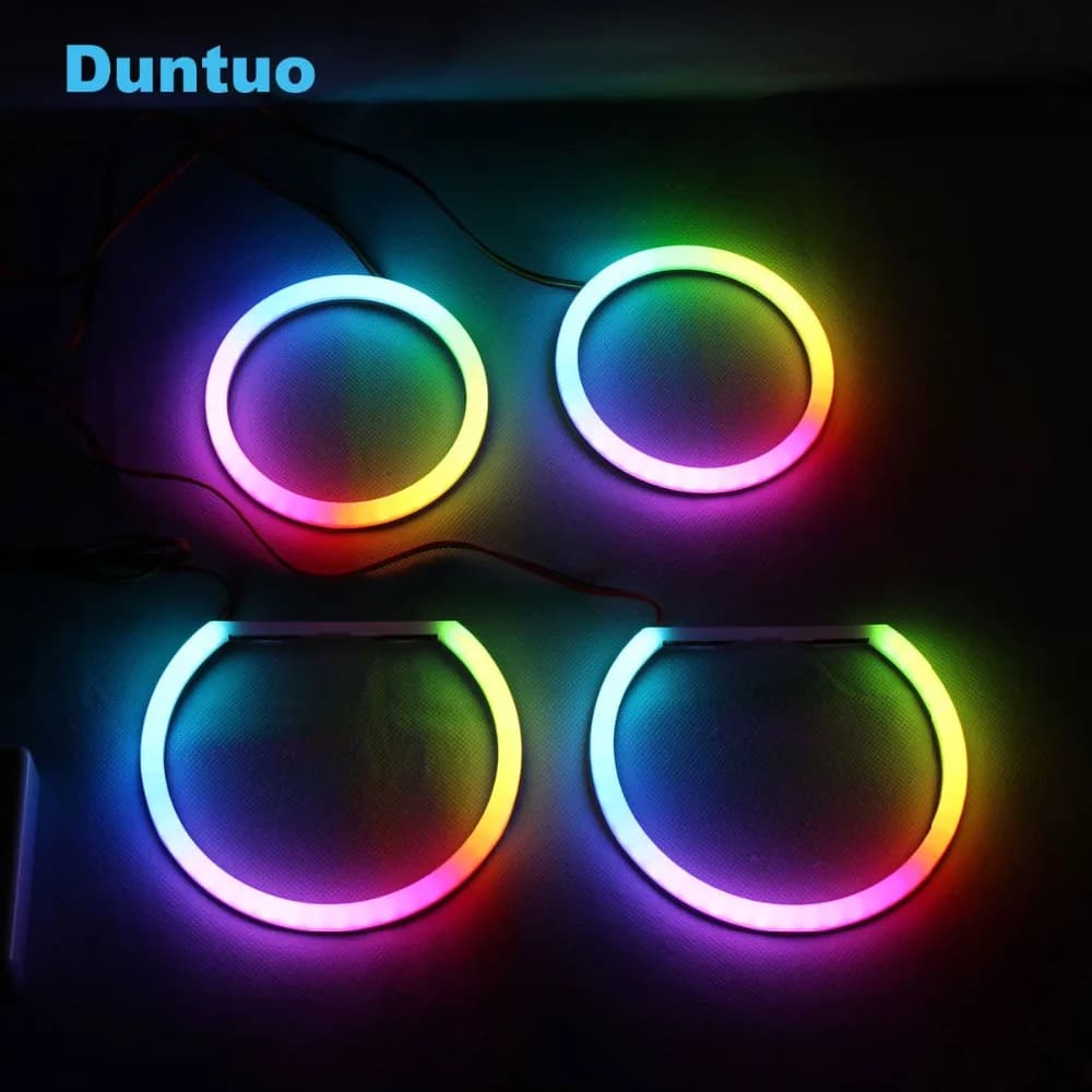 RGBW Angel Eyes Girevole Dinamico Cotone Che Scorre Sequenziale App Bluetooth Per BMW E90 E91 E60/61 E81 82 83 E87 88 E46ti compatto