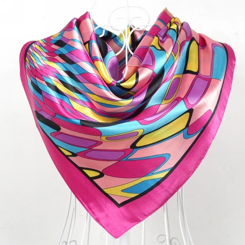 New Design Women's Large Silk Polyester Silk Scarf 2015, 90*90 cm Hot Sale Satin Scarf Printed for Spring, Summer, Autumn, Winter