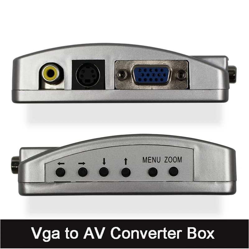 1PCS PC Converter Box NTSC PAL VGA to TV AV RCA Signal Adapter Converter Video Switch Box Composite for Computer PC