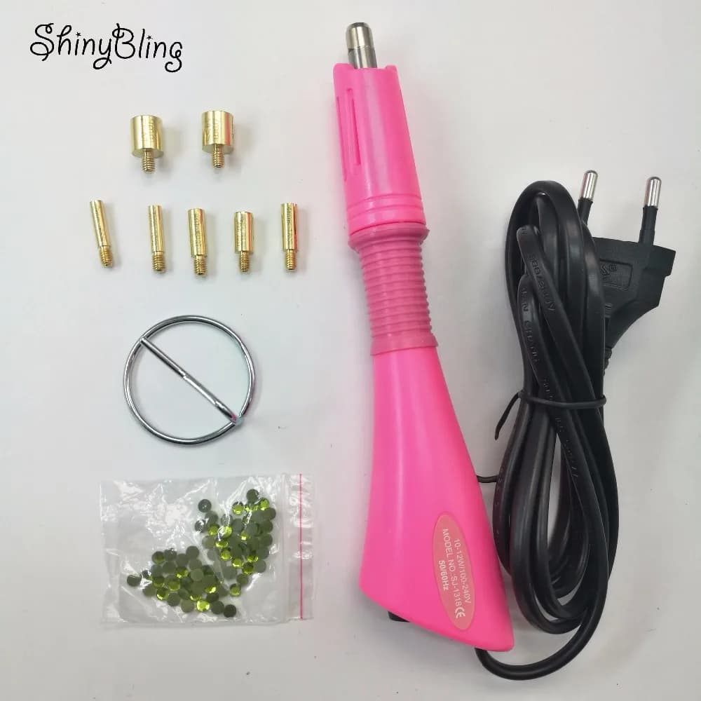 Set applicatore per strass Pistola a caldo veloce Bacchetta hotfix in cristallo facile da usare Ferro sulla macchina Applicatore hot fix Strumento fai da te
