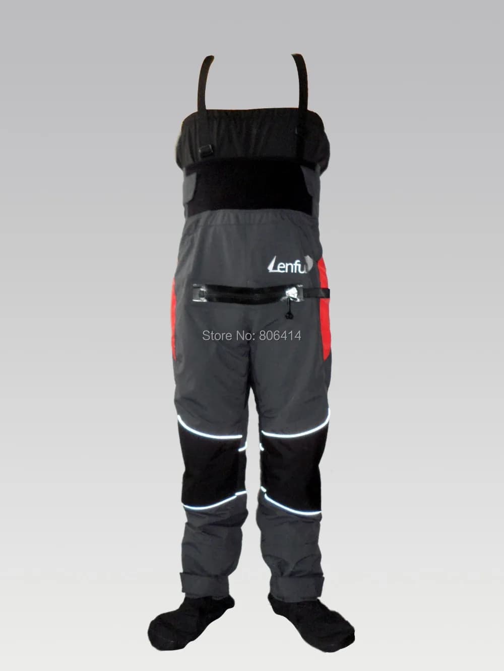 Lenfun Whitewater dell'uomo pantaloni asciutti, Touring, Kayak dry pantaloni bavaglini con sollievo della chiusura lampo, Sea Kayak, Canoa Rafting, Canoa
