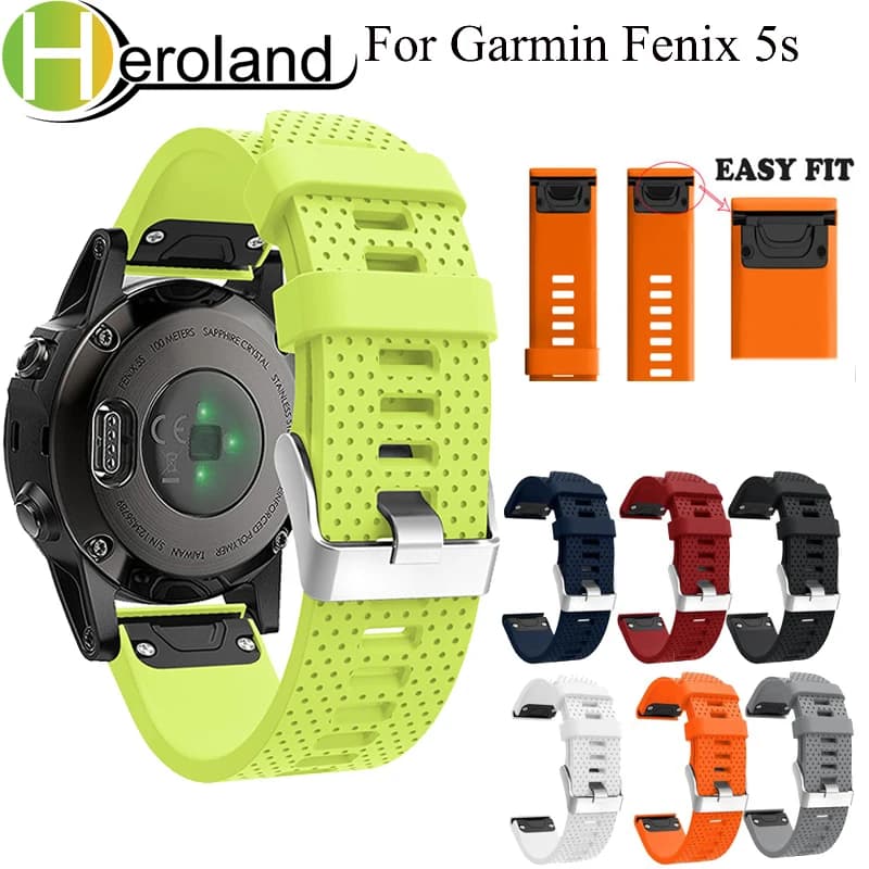 Cinturino per orologio bracciale per Garmin Fenix 5S/5S Plus 6S 7S pro cinturino intelligente cinturino da 20mm cinturino in Silicone a sgancio rapido EasyFit