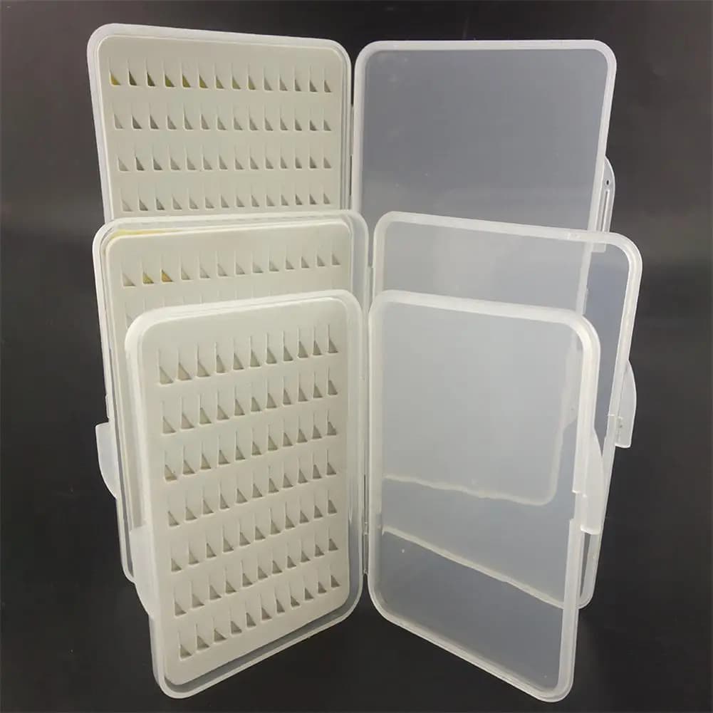 Waterproof Fly Fishing Box Storage Box for Double Slot Transparent Foam Fishing Equipment for Artificial Fishing Hooks