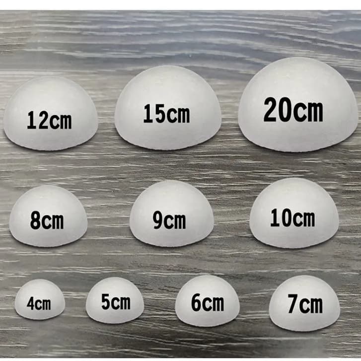 4/5/7/8/9/10/12/15/20/30 cm Semi-circular solid polystyrene foam balls for Christmas children DIY hand-made paintings