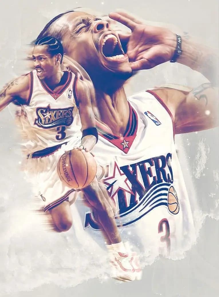 Home Decor Silk Art Poster Allen Iverson Basketball Star 1 Wall Sicker Decoration Gift