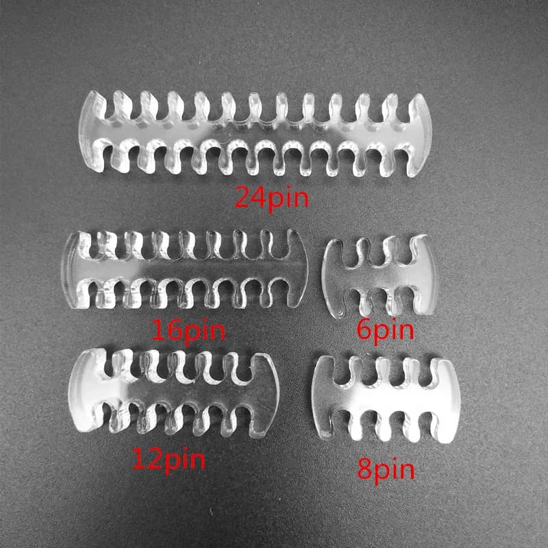 Pettine in acrilico trasparente a 24, 12, 16, 8 pin per cavi da 6, 8, 24 pin - 3 pezzi - Prezzo di fabbrica
