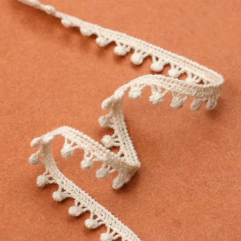 Handmade Cotton Hollow Pom Pom Ball Fringe Lace Trim DIY Ribbon for Scrapbooking Curtain Table Cloth Sewing Crafts