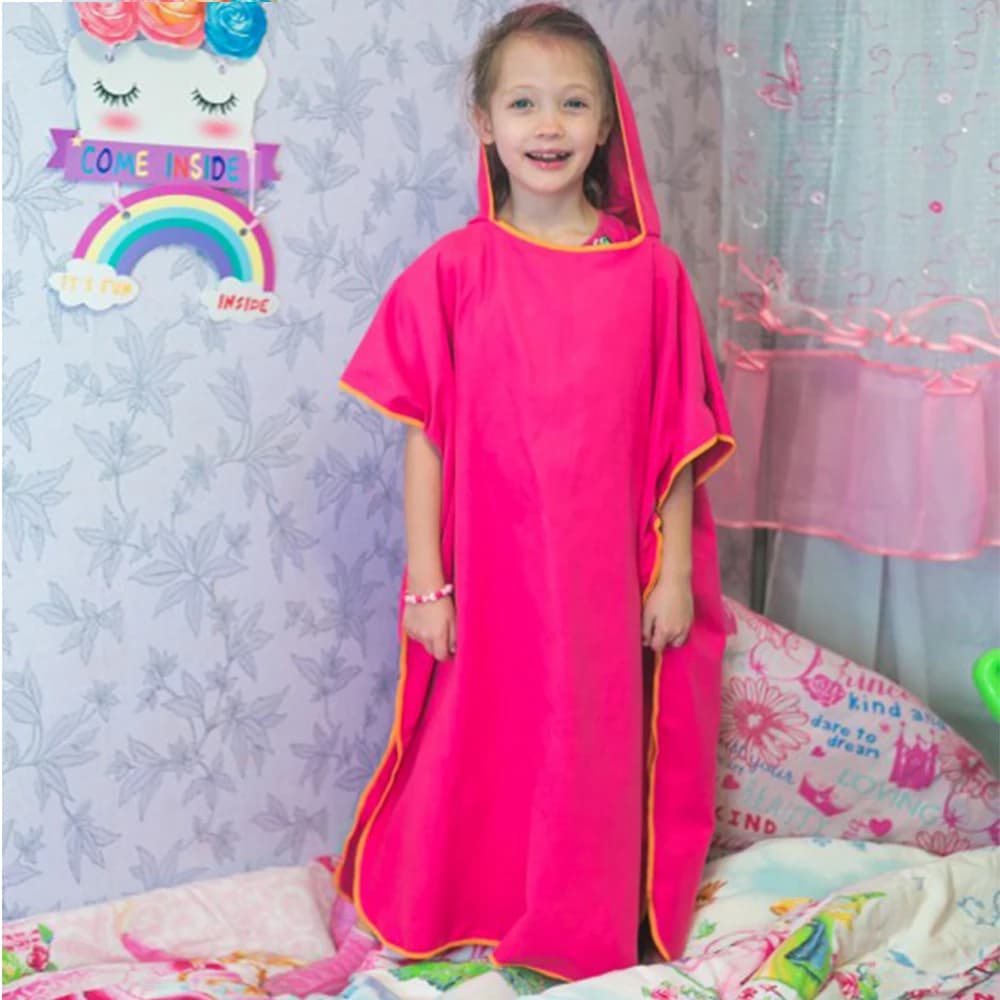 Accappatoio da spiaggia per bambini Poncho fasciatoio in microfibra assorbente Asciugamani con cappuccio per bambini blu per fasciare il panno sulla spiaggia di Natale